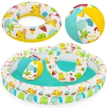 Napihljiv otroški bazen 3-v-1 s krogom in žogo BESTWAY 122 cm