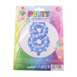 Moder napihljiv balon v obliki številke 8 z zvezdicami