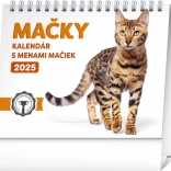 Namizni koledar Mačke z imeni 2025