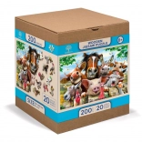 Lesene sestavljanke s figuricami – življenje na kmetiji