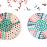 Lesena mozaična igra s količki in predlogami