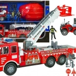 Velik komplet gasilska postaja s čelado in štirikolesnikom