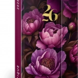 Magnetni tedenski dnevnik Vijolični cvetovi 2026, 11 x 16 cm