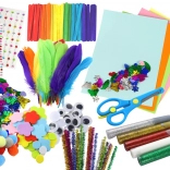 Kreativni komplet za majhne umetnike nalepke cofki peresa bleščice