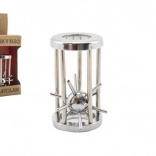 Kovinska miselna uganka Ježek v kletki, kromirana