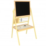 Otroška lesena magnetska tabla s kredo in računalom