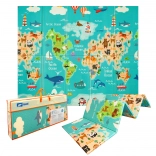 humbi dvostranska zložljiva penasta podloga iz XPE 200 × 180 × 1 cm zemljevid sveta in ulice