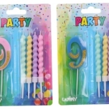 Zabavna svečka številka 9 z dodatnimi svečkami