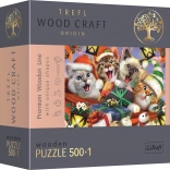 Lesene puzzle Božične mačke 501 košček
