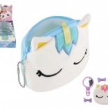 Dekliška semišasta denarnica z enorogom z dodatki za lase