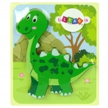 Leseni puzzle zeleni dinozaver