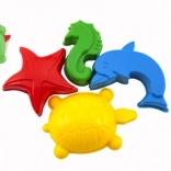 Plastični modelčki za pesek – morska živalca, set 4 kosov v mrežici