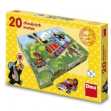 Lesene slikovne kocke Krtek in promet 20 kos