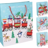 Darilna vrečka M božična 26 × 32 × 10 cm