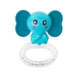 Silikonski grizalo z ropotuljico Akuku – slon