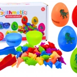 Razvrščevalna jajčka z dinozavri in kleščicami, 6 kos