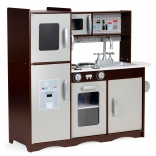 Velika lesena kuhinja za otroke z hladilnikom in omaricami od ECOTOYS