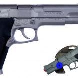 Policijska pištola srebrna mat kovinska 8 strelov