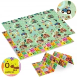 Dvostranska zložljiva penasta podloga HUMBI 180 × 200 cm – abeceda in kmetija