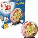 3D puzzle krogla POKÉMON – 72 koščkov na podstavku