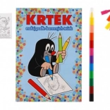 Pobarvanke KRTEK A5 barvaj po barvnih pikah z voščenkami, 11 kosov v vrečki