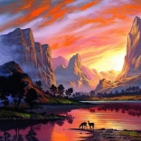 Slikanje z diamanti gorska dolina