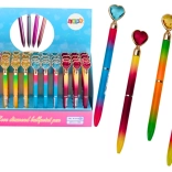 Kemični svinčnik z diamantnim srcem, modro črnilo 0,7 mm – mešanica barv