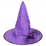 Pustni komplet čarovniški klobuk vijoličen