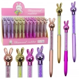 Kemični svinčnik z zajčkom in kamenčki, modra polnilo 0,7 mm