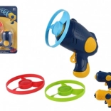 Izstreljevalne vrtavke s startno pištolo, 3 kosi, plastika, mešane barve