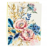 Darilna torba s cvetjem in zlatimi elementi