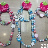 Lesene kroglice set ogrlice in zapestnice