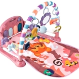 Izobraževalna igralna podloga s klavirjem in ropotuljicami – roza