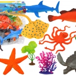 Komplet morskih živali 7 kosov vodnih rastlin