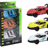 Komplet kovinskih avtomobilčkov 11 cm – 3 kosi, na navijanje