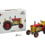 Traktor Zetor rdeč s plastičnimi platišči na ključ 1:25