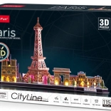 svetleči 3D puzzle CityLine panorama Pariz 115 kosov