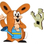 Lesena dekorativna magnetka Krtek – prijatelj zajček