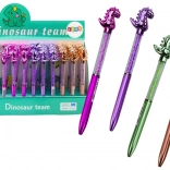 Kemični svinčnik z dinozavrom, bleščeči kamenčki, moder črnilo 0,7 mm, mešanica barv