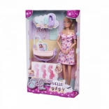 punčka Steffi Love Hello Baby z rastočim trebuščkom in dojenčkom