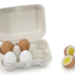 Lesena jajčka za rezanje v jajčni kartončki