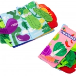 Mehka tekstilna knjižica za dojenčke – zelenjava, šumeča in piskajoča