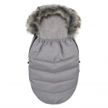 Otroška zimska vreča s krznom, svetlo siva