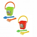 Komplet za pesek z vedrom, lopatko in grabljicami