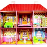 Velika hišica za punčke z pohištvom – ustvarjalna vila