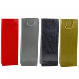 Darilna vrečka za steklenico z reliefnimi napisi 35 × 12 × 9 cm