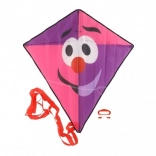 Leteči zmaj klovn iz najlona 78 × 86 cm rožnato‑vijoličen