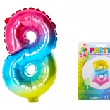 Mavrični napihljiv balon številka 8