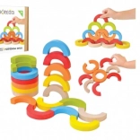 Lesena balansna mozaična sestavljanka mavrični loki, 24 kosov