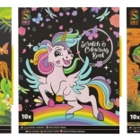 Praskalni in pobarvankarski set za otroke – 10 listov s plastičnim peresom